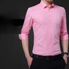 New Plus Size  8XL Men Solid Color Business Shirt Fashion Classic Basic Casual Slim White Long Sleeve Shirts Brand Clothes
