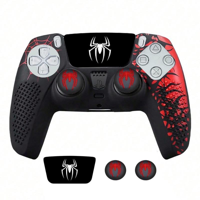 For PS5 Controller Cover Case Anti-Slip Silicone Protective Skin Compatible with PS5 Game Controller Thumbstick Grip Cap Sticker