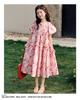 Girls' dress summer 2026 new item beautiful floral bubble sleeves princess dress summer dress children's dress