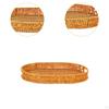 Imitation Rattan Bread Basket Serving Oval Decorative Snack Holder Fruit Bowl for