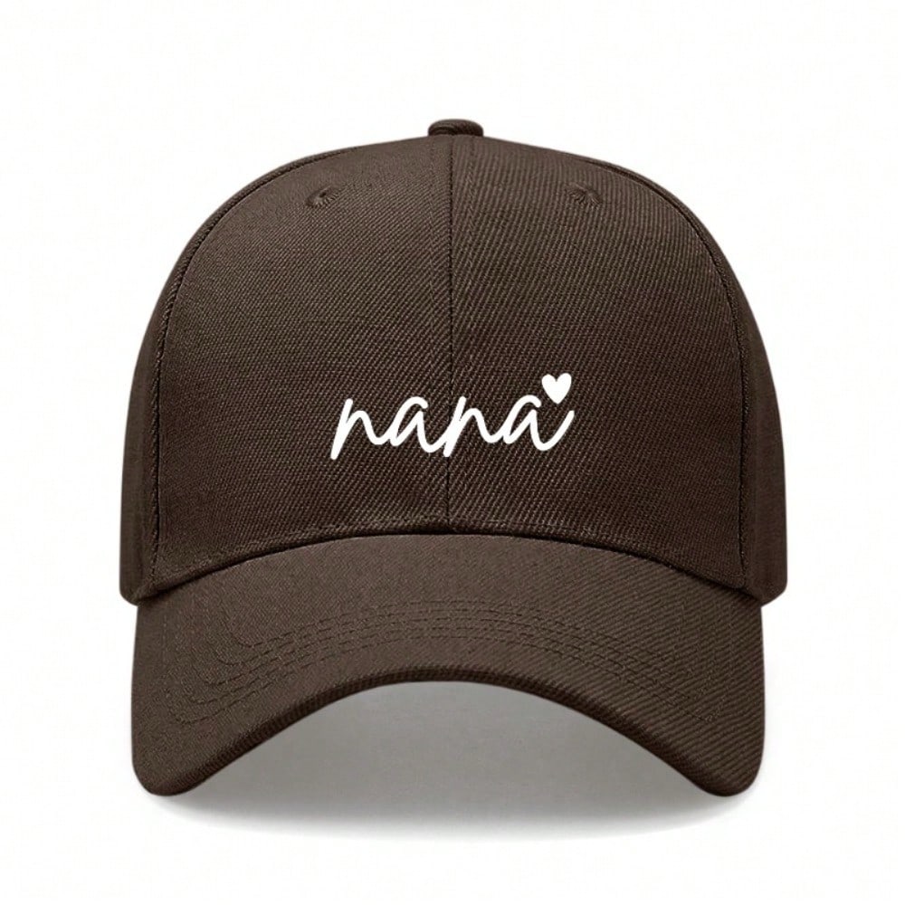 Nana Graphic Print Baseball Cap - Adjustable Polyester Sun Protection Cap For Casual Outdoor Sports Travel Beach Vacation