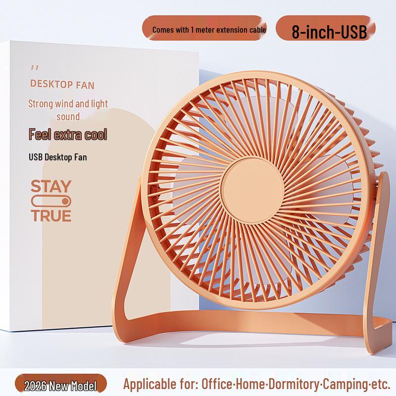 5", 6", 8" USB Desk Fan with Silent Brushless Motor for Office or Dormitory Use