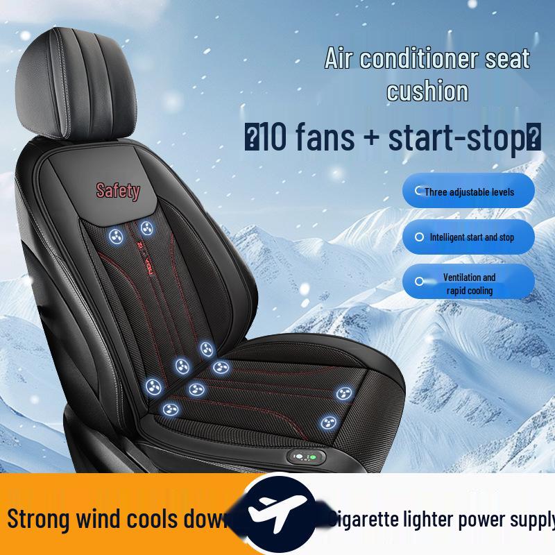 Summer Ventilated Car Seat Pad with 12V/24V Fan, Cooling, and Massage Cushion for Trucks
