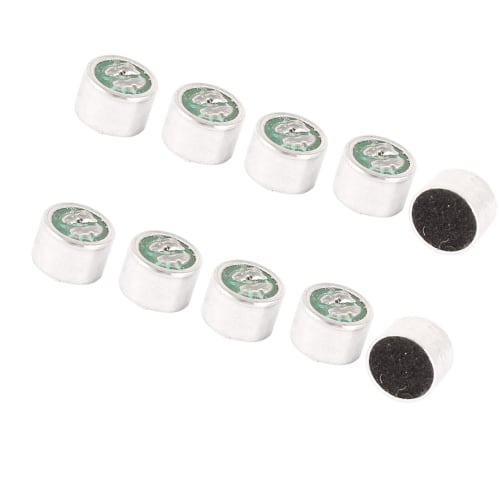 uxcell 78dB Elektret-Mikrofon-Tonabnehmer, 10mm x 7mm Zylindrisches Elektret-Kondensatormikrofon mit Lötanschlüssen für Leiterplatte, 10 Stück