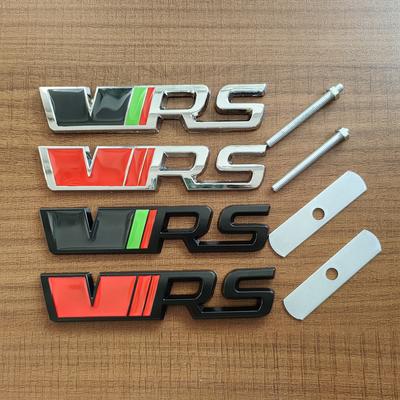 3D Metall RS Logo VRS Emblem Auto Kühlergrill Abzeichen Für Kodiaq Rapid Fabia Octavia 1 2 3 A5 A7 MK1 MK3 MK4 VRS Aufkleber Zubehör