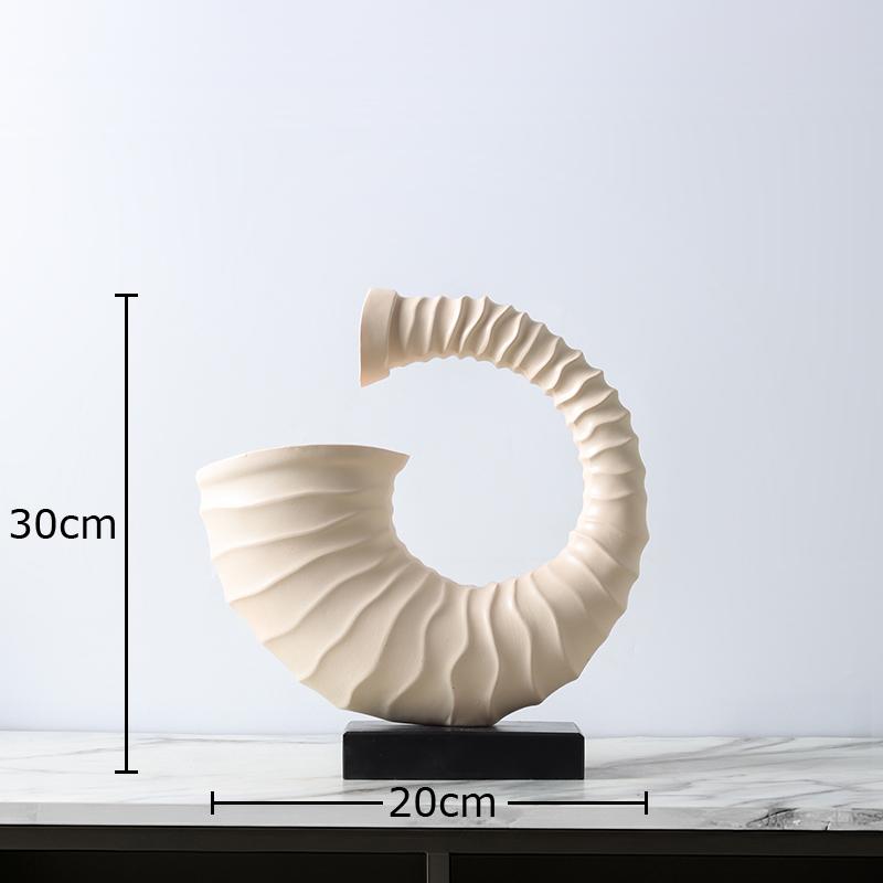 Creative Conch Handicrafts Sculpture Desk Decoration Ornaments Beige Conch Resin Abstract Artwork Statue Room Aesthetic Decor