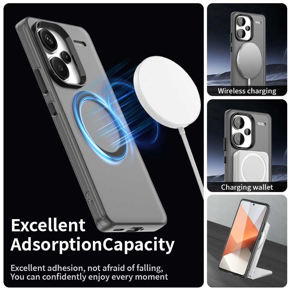For Redmi Note 13 Pro Plus 5G Case Magnetic Wireless Charge Funda Redmi Note 13 Pro+ Plus Coque Matte Translucent PC Back Cover