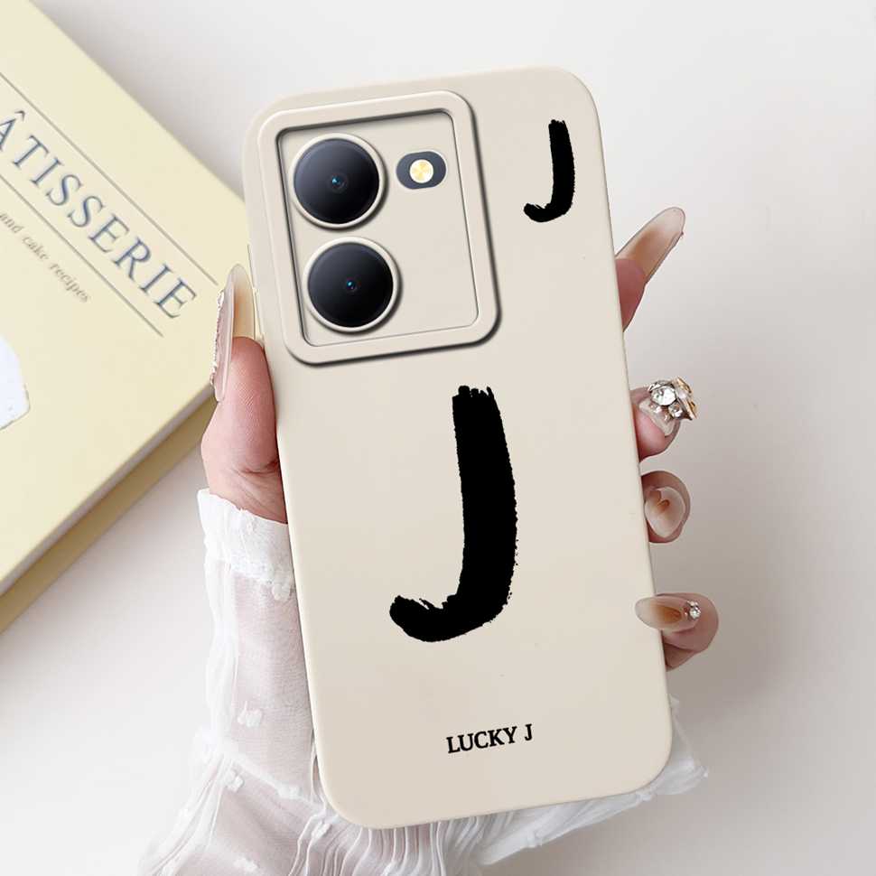 For vivo Y78 China 5G V2278A Case Fashion Design Letters A-Z Soft Silicone Cover Coque For VIVO y78 Y78 6.64" Phone Shell Fundas