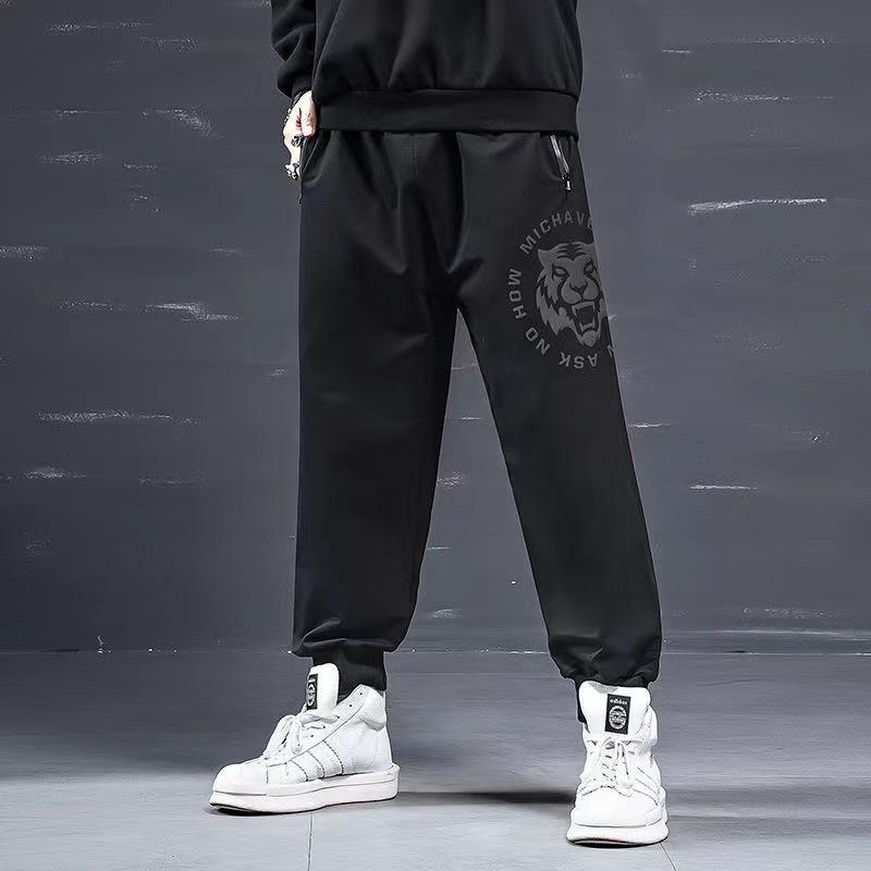 Pantaloni casual da uomo taglie forti: Pantaloni sportivi alla moda con risvolto, vestibilità ampia, lusinghieri