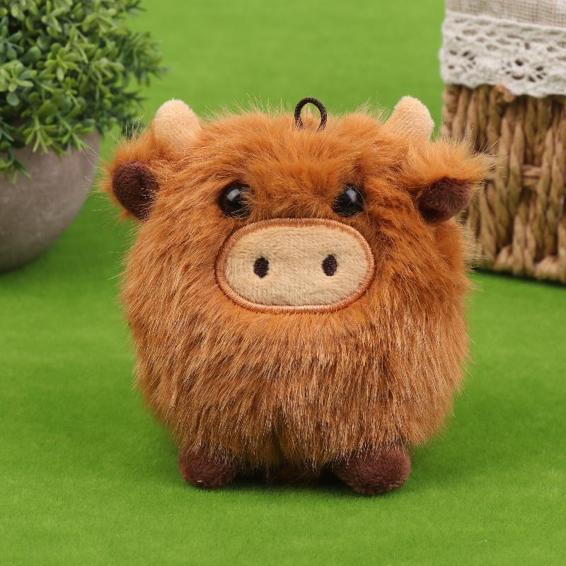 

Simulated Scottish Highland Cow Plush Toy Keychain Cute Stuffed Animal Ornaments Kawaii Soft Plush Doll Pendant Bag Charm Gifts