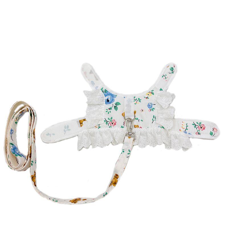 

Профессиональный комплект поводков для собак и кошек, регулируемый кружевной цветочный жилет для домашних животных, милое платье принцессы для щенков, юбка, поводок для прогулок для чихуахуа S