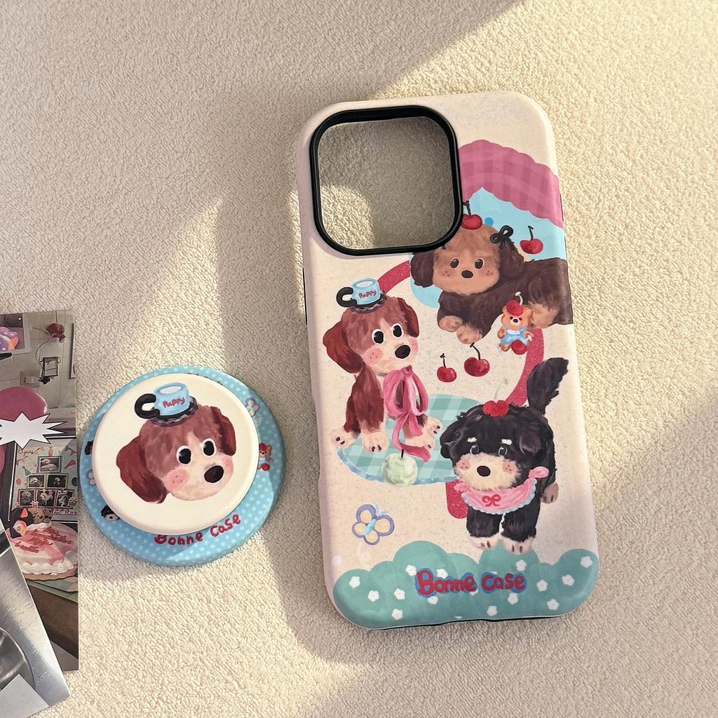 Magnetic Holder Mobile Phone Case for Apple for IPhone16 Film Color Puppy 15promax Hard 14 Creative 17