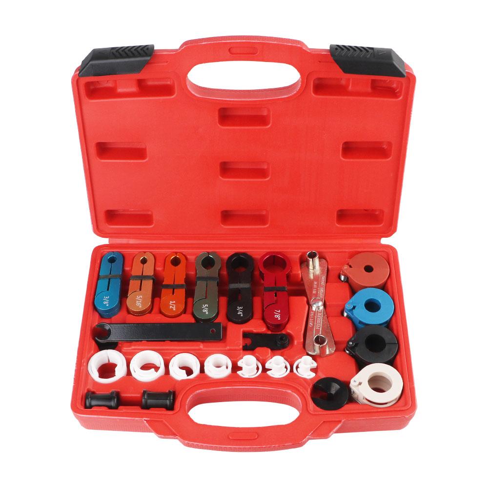 

Универсальный с ящиком для инструментов 26 шт. набор инструментов для быстрого отсоединения автомобильный инструмент для ремонта комплект для отсоединения топливной линии переменного тока автомобильные аксессуары 300*220*70mm красный