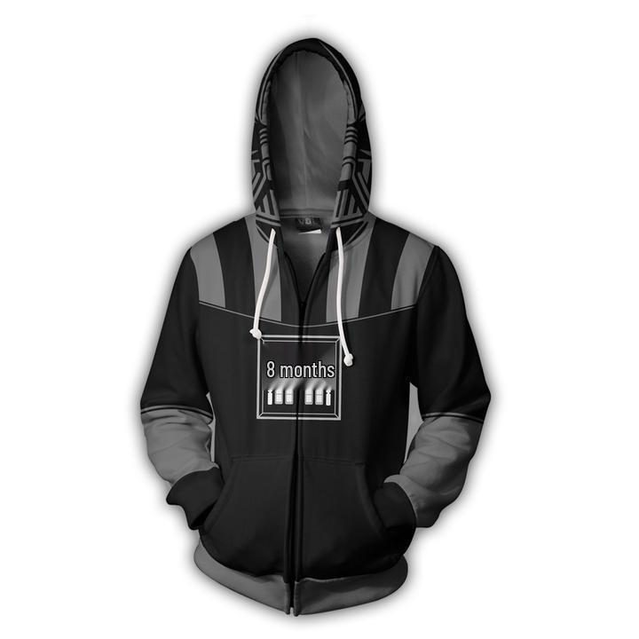 2025 European Black Warrior Anime 3D Cosplay Hoodie for Men & Women