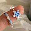 Blue Crystal Star Open Ring For Women Girls Fashion Adjustable Star Finger Rings Irregular Stylish Ornaments Jewelry Daily Wear