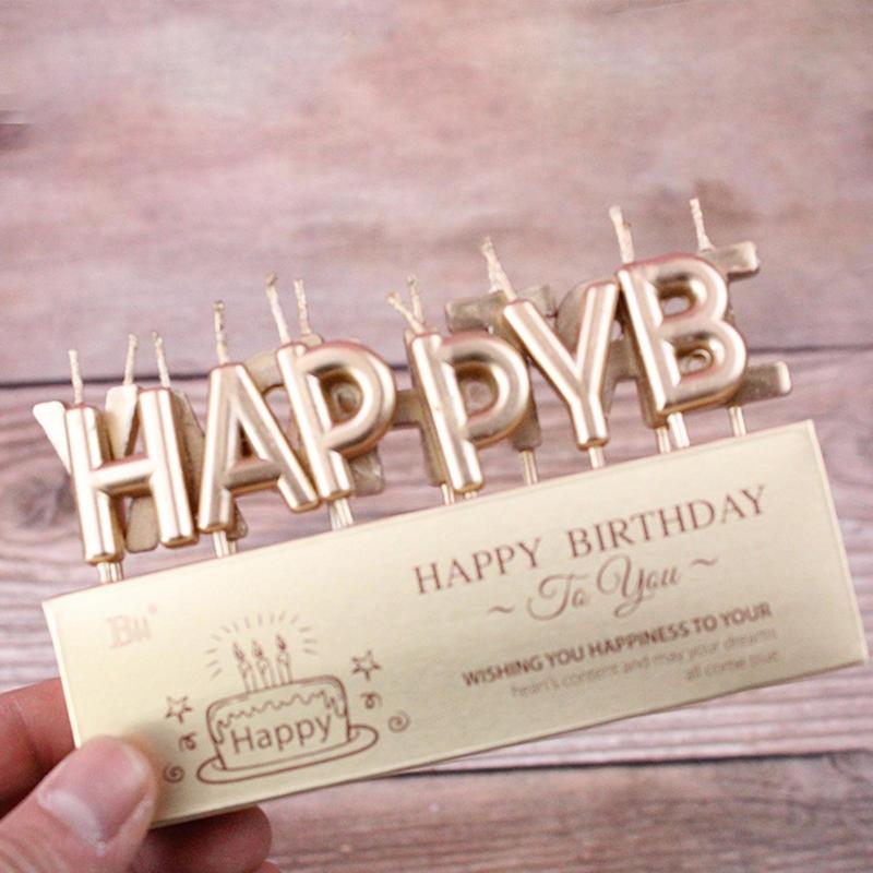 Happy Birthday Gold Letter Candle Silver Happy Birthday Candle Party Birthday Candle Anniversary Celebration Birthday Candle
