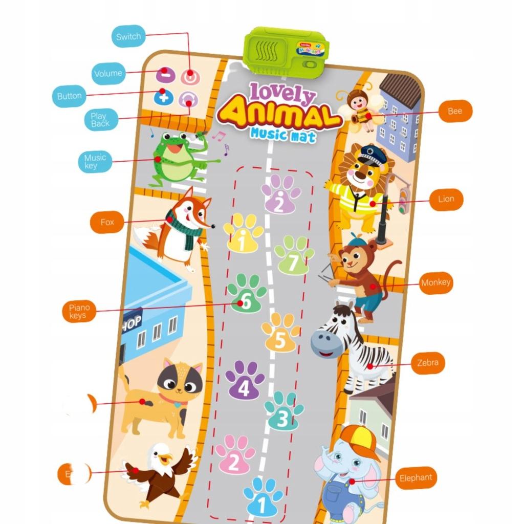 Musical Mat Large Mega Interactive Educational Animals Noise Sound