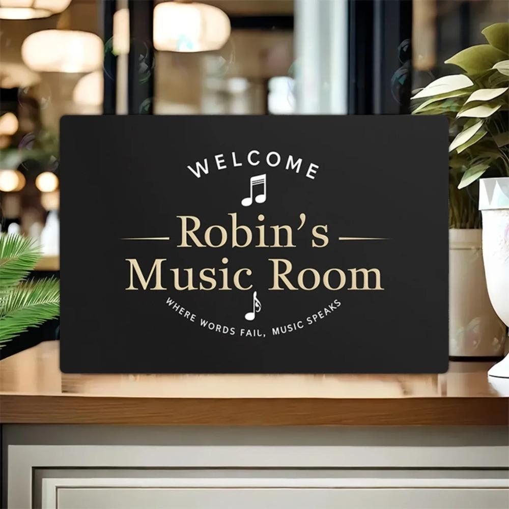 Custom Music Room Aluminum Sign Personalized Text Metal Wall Decor Studio Home Decoration