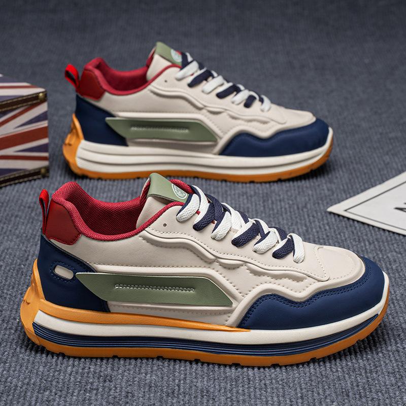 Men's shoes spring new breathable casual sports shoes non-slip soft-soled white shoes men's trendy dad trendy shoes