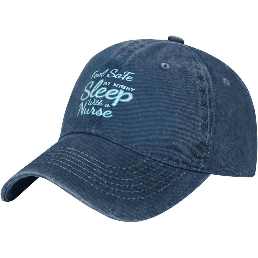 Feel Safe Sleep With A Nurse Baseball Cap Adjustable Vintage Cotton Dad Hat for Unisex