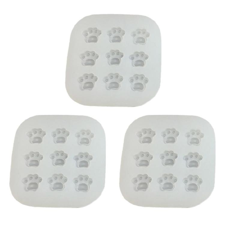 3Pcs Flexible Silicone Molds for Cats Paws/Bone Shape Dessert Chocolate and Candy Baking Moulds Kitchen Accessories
