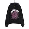 2025 New Fashion Print Letters Spider Web Print Hoodie Hip Hop Plus Size Loose Hooded Sweater Casual Pants Sports Suit