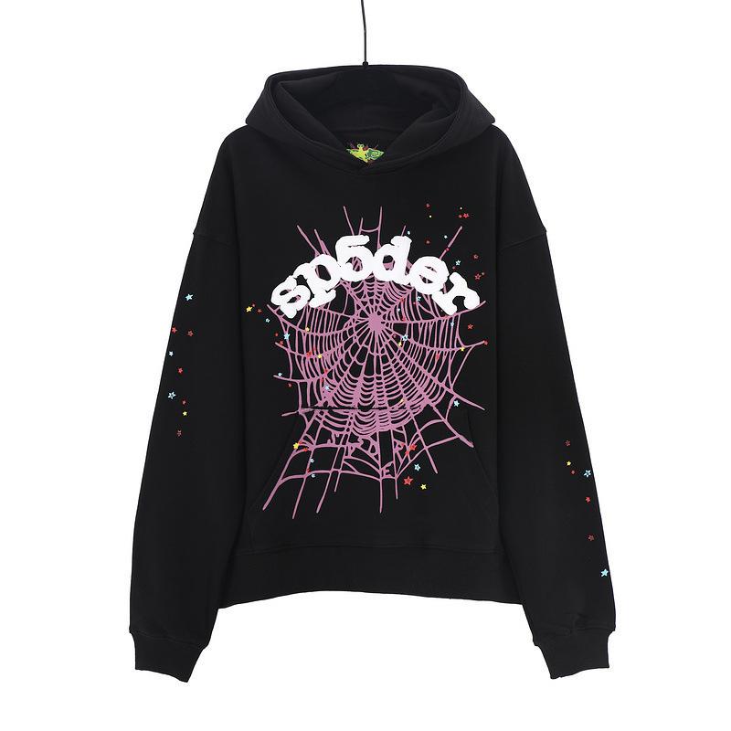 2025 Ny mote Print Letters Spindelvev Print Hettegenser Hip Hop Plus Size Løs Hettegenser Casual Bukser Sportsdress