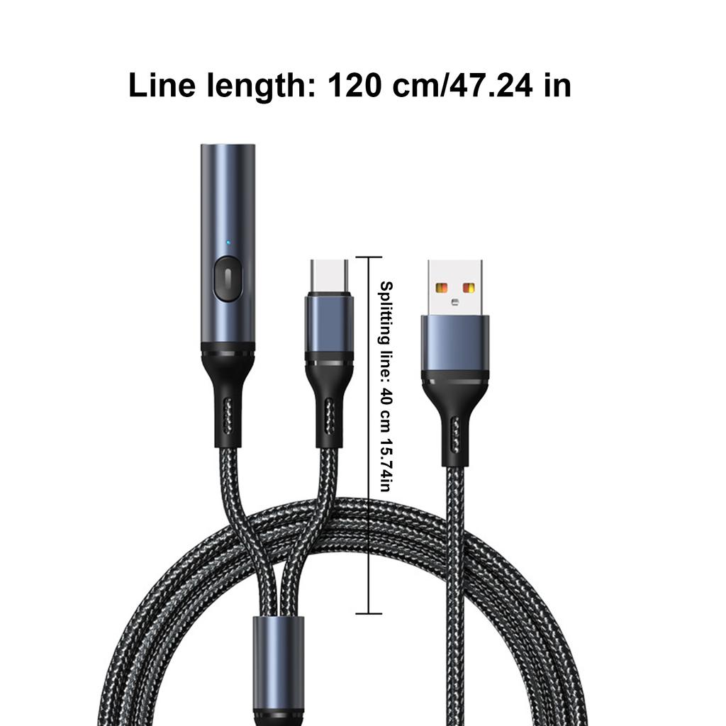 6A USB Data Cable Car Fast Charging Cable Nylon Braided Quick Charge Cord Over-current Charging Short Circuit Protection Cable