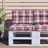 Pallet Cushion Red Checkered Pattern 50x40x12 Cm Fabric