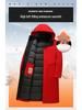 Winter Warm Long Down Coat for Men, Plus Size Knee-Length Outerwear for Middle-Aged and Older