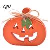 Indoor Home Seasonal Decorations Halloween Wooden Pumpkin Table Sign, Spooky Tabletop Block Durable Painted Wood Decor Tiered Tray Centerpiece