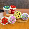 Yousheng Portable Keychain Hand-Crocheted Wool Rose Petal Mini Bouquet Decoration Keychain Pendant Bags Backpacks