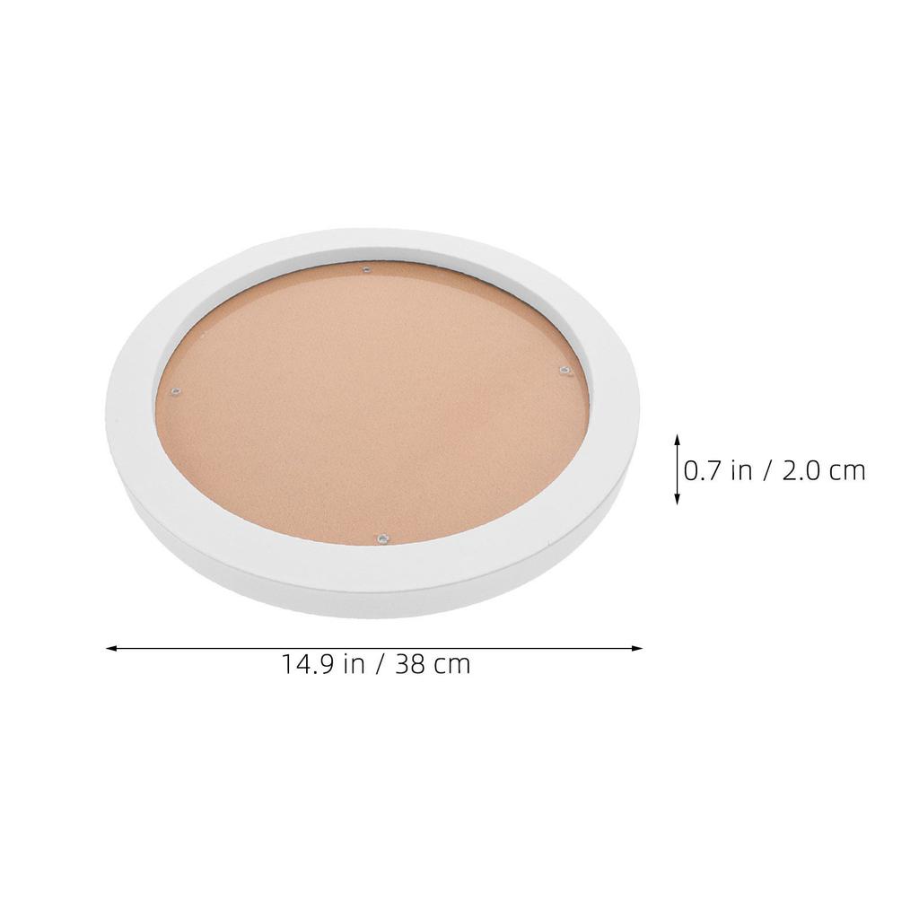 Round Embroidery Display Frame 14In Wall Mounted Circular Wood Frame for Cross Stitch Photo Holder Living Room Bedroom