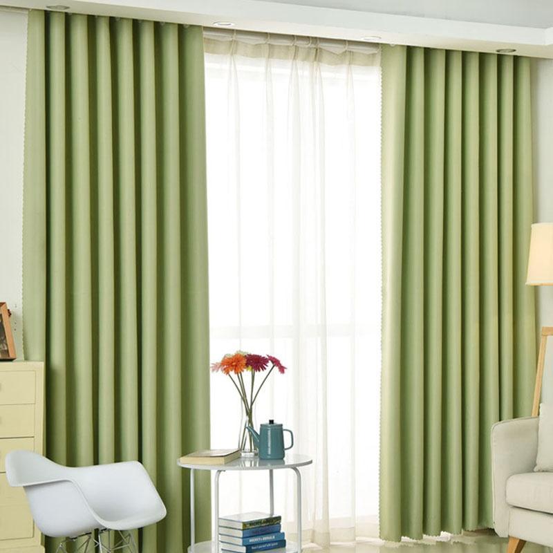 Modern Darkening Blackout Curtains Room High Density Weave Solid Color Simple Design For Bedroom Living Room