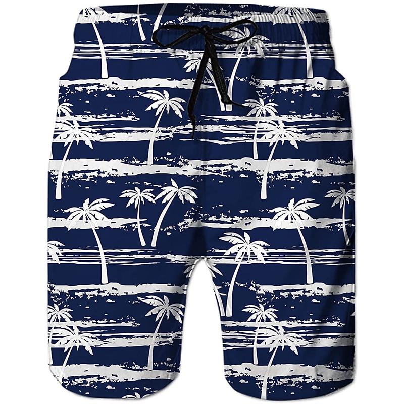 Men's Coconut Tree Graphic Prints Swim Trunks Swim Shorts Board