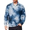 Men's Loose Casual 1/4 Zip Sweatshirt Fashion Printed Long Sleeve Top With Pockets