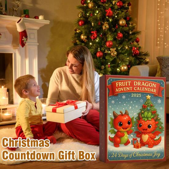 Christmas Fruit Dragon Advent Calendar 24 Days Dragon Collectible Ornament Xmas Countdown Calendar Box Holiday Party Gift