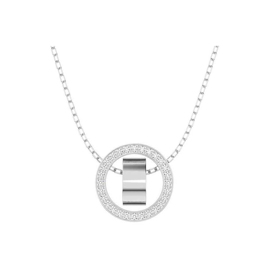 Swarovski Dextera Minimalist Modern Clavicle Necklace Women necklace Rhodium-Plated Crystal 5636501 Box (Random Color)