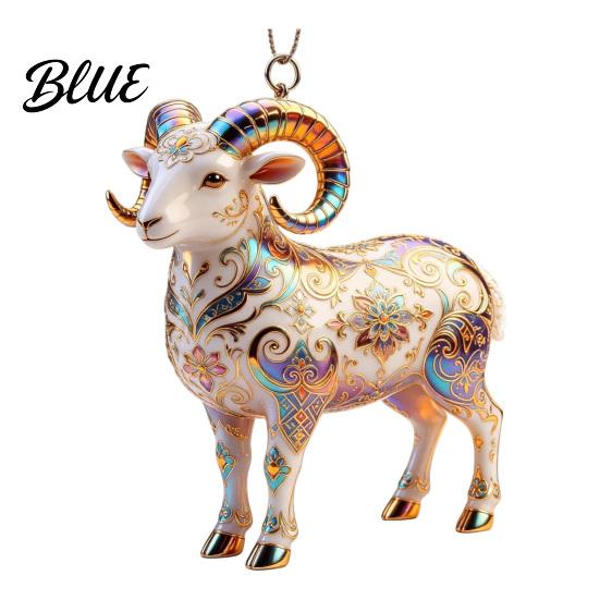 Decorative Acrylic Christmas Tree Decoration 2D Goat Ornament Cute Animal Sheep Hanging Decor for Clear Flame Red Ornament Tree Holiday Party