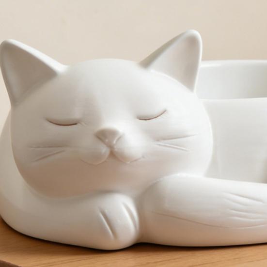 3D Printed Cat Jewelry Storage Holder, Succulents Flowerpot, Nordic Style Desktop Organizer for Rings Earrings Bracelets And Plants