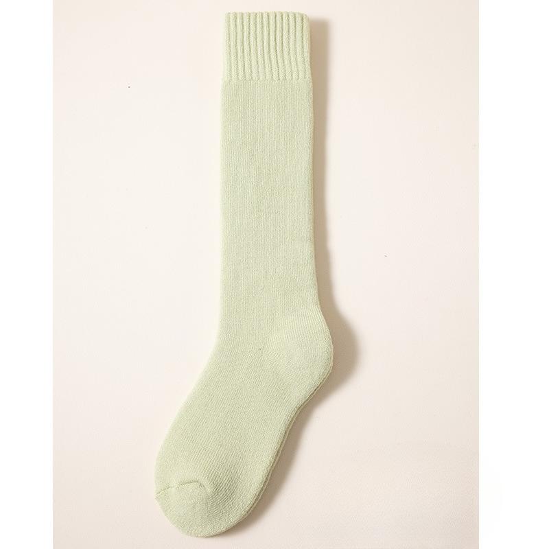 Women's Calf Socks for Autumn and Winter Warmth, Thickened and Fleece Socks, Cashmere Fleece High Thigh-high Long Socks, Knee-length Wool Socks
