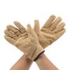 1 Pair Cowhide Work Gloves Inner Polyester Outer Cowhide Breathable Heat Resistant Gloves for Grilling Cooking Baking