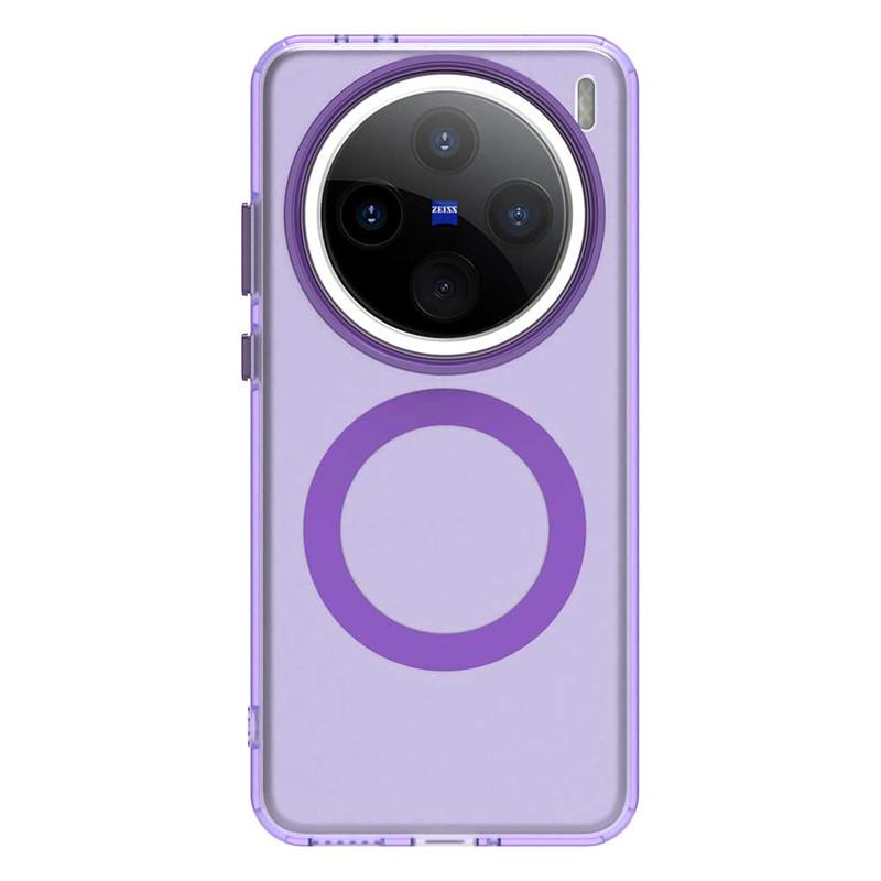 

Магнитный чехол для vivo X200 Pro Чехол для беспроводной зарядки Magsafe vivo X200 Ultra X200s X200 Pro mini 5G Матовые защитные чехлы из ПК vivo X200s фиолетовый