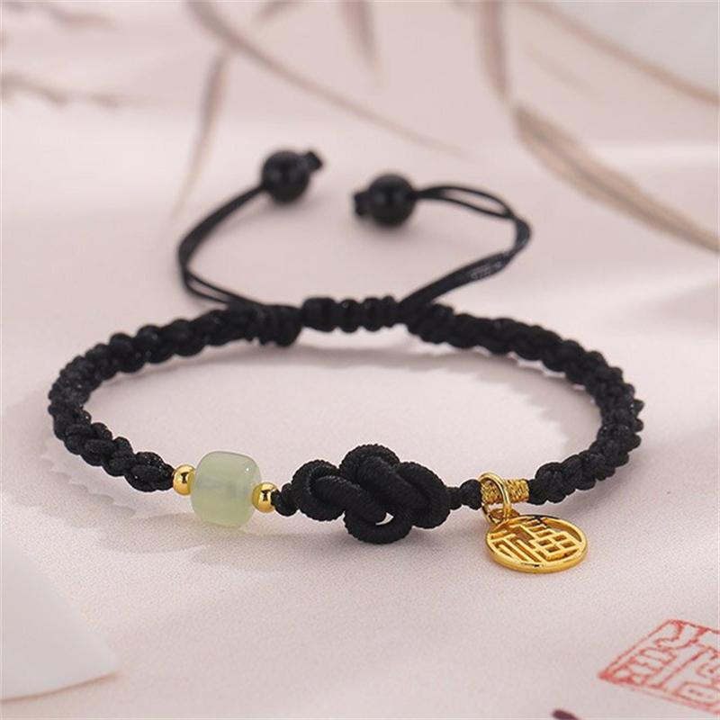 Elegant Lotus Good Luck Peace Woven Bracelet for Women Delicate Lovely Red Braided Rope Bracelet Party Jewelry Accessories