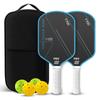 T700 Carbon Fiber Pickleball Paddle Set Shock Absorbent Free Bag & Balls Great for Park Community Pickleball Games
