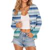 Women's Cute Striped Button Front Knit Cardigan for Casual Everyday Wear