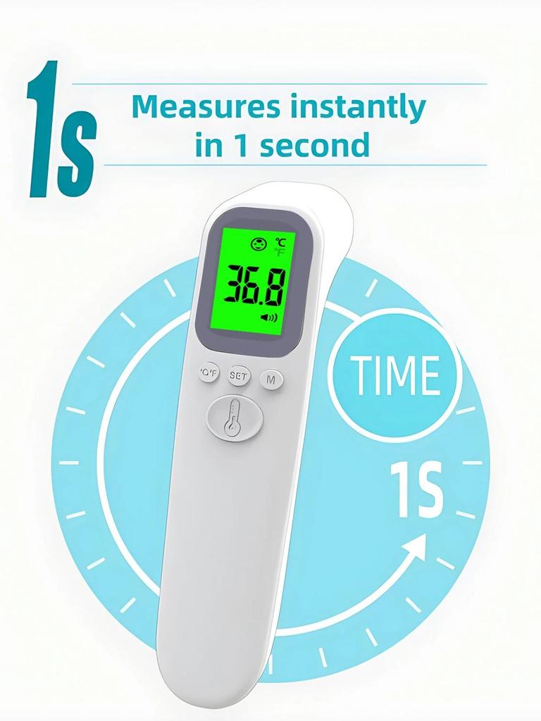 Non-Contact Infrared Forehead Thermometer,Portable Digital IR Thermometer Fast Readings,Home Medical Temperature Measuring Devic