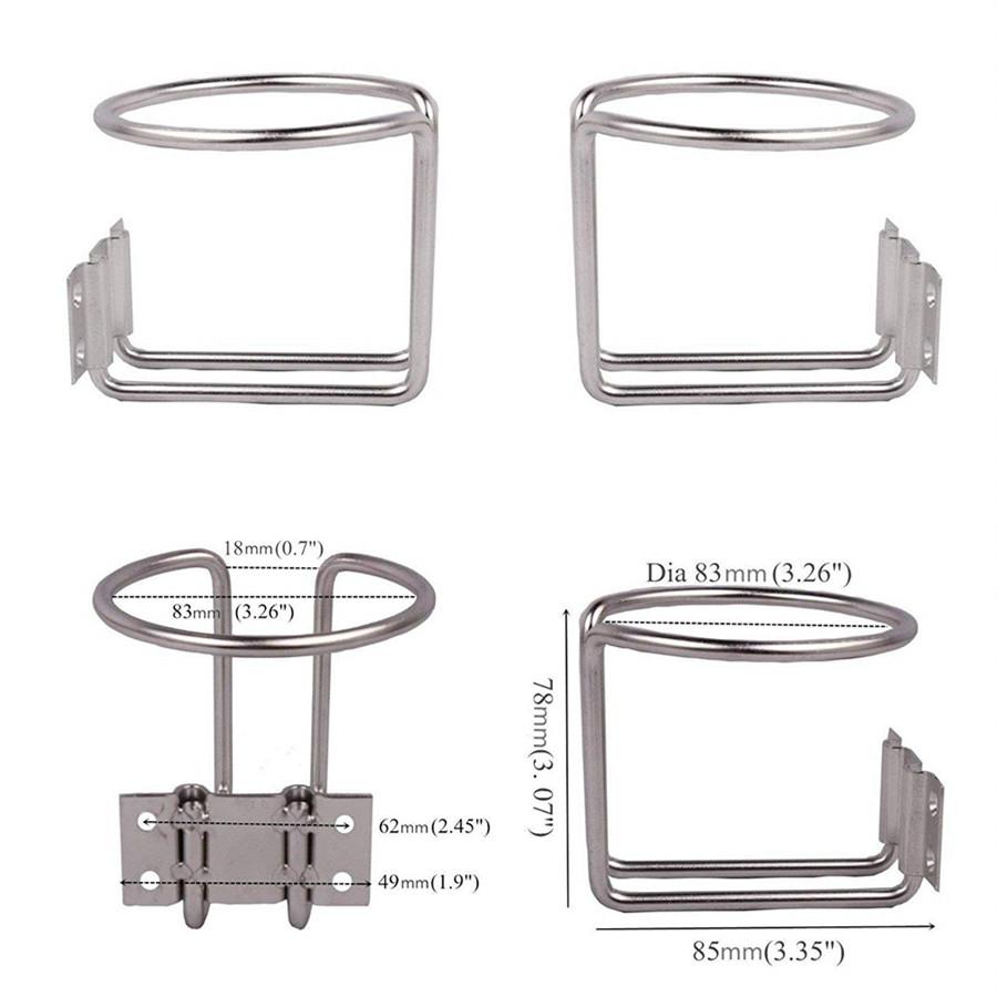 2 Stainless Steel Boat Ring Cup Drink Holder For Marine Yacht Truck RV world cup