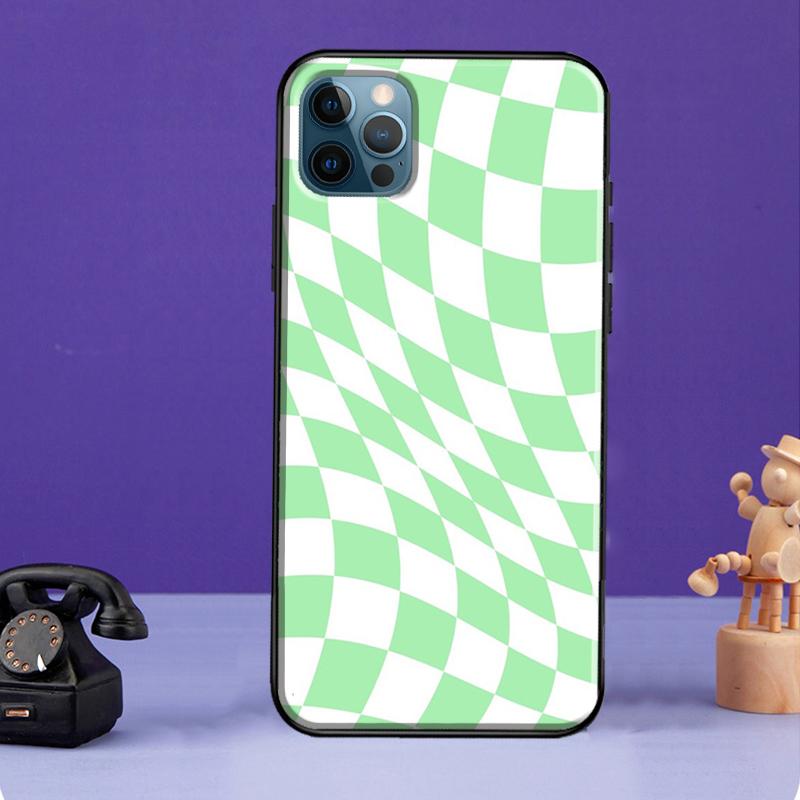 Szalony Wzór Szachownicy Etui na Telefon Dla iPhone 11 14 13 Pro Max XS XR X SE 2020 5S 6S 7 8 Plus 12 mini Tylna Pokrywa
