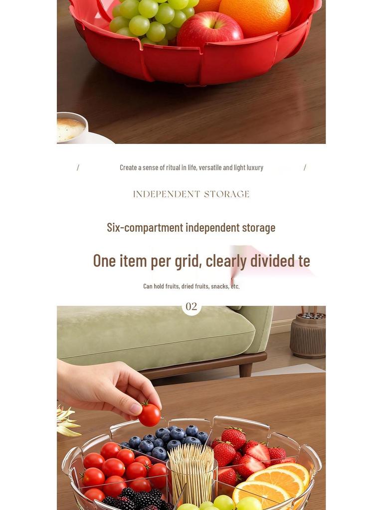 High Transparency Thickened Fruit and Nut Display Plate for Living Room